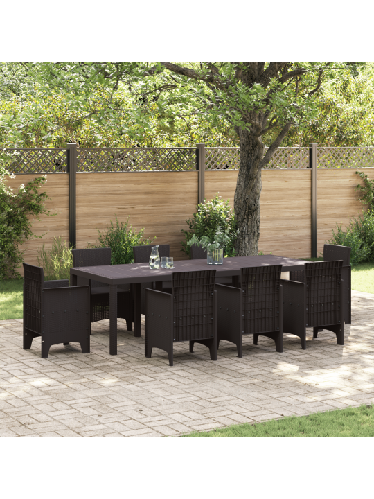 Puutarhapöytä ruskea 250x100x73 cm poly rattan