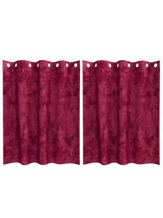 Samettiverhot Viininpunainen Polyesteri 140 x 140 cm Verho