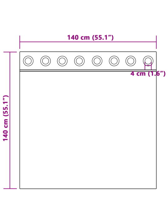 Samettiverhot Viininpunainen Polyesteri 140 x 140 cm Verho