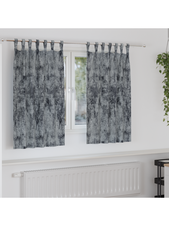 Samettiverhot 2 kpl nauhakoloilla Hopeanharmaa 140x140 cm