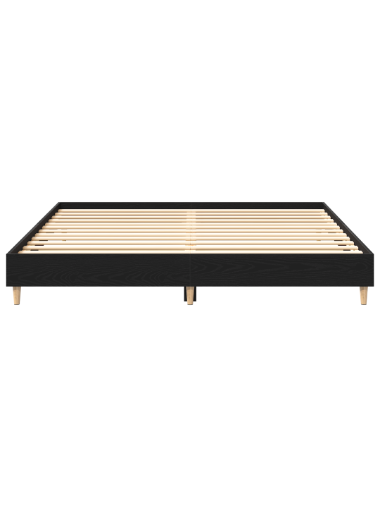 Sängyn runko musta tammi 200x200 cm teollistettu puu