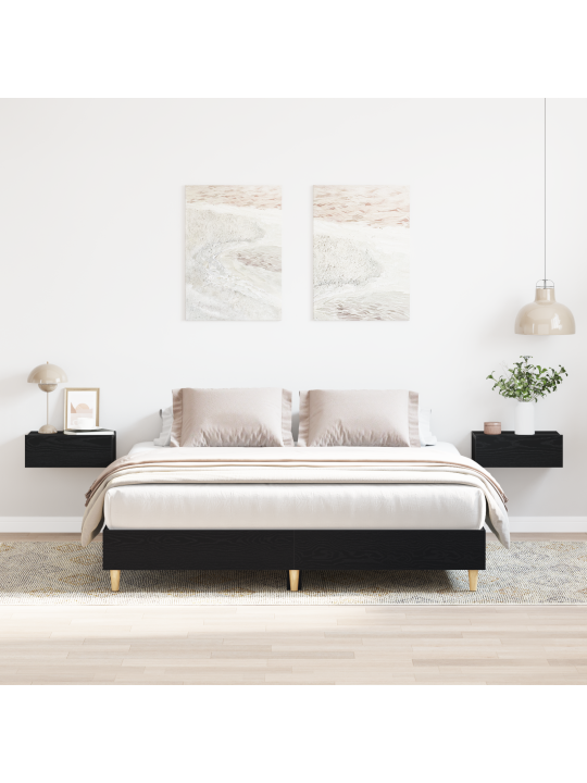 Sänkykehys musta tammi 140x200 cm