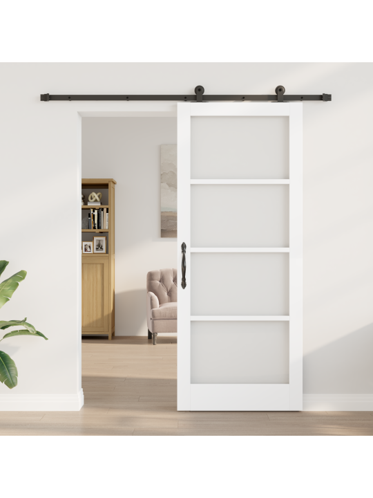 Liukuovi hardware-setti 'ORKDAL'Valkoinen kiinteä puu & lasi