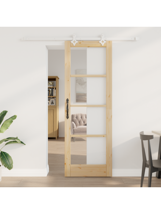 Liukuovi tarvikkeiden kanssa 73.5x211 cm massiivipuinen mänty