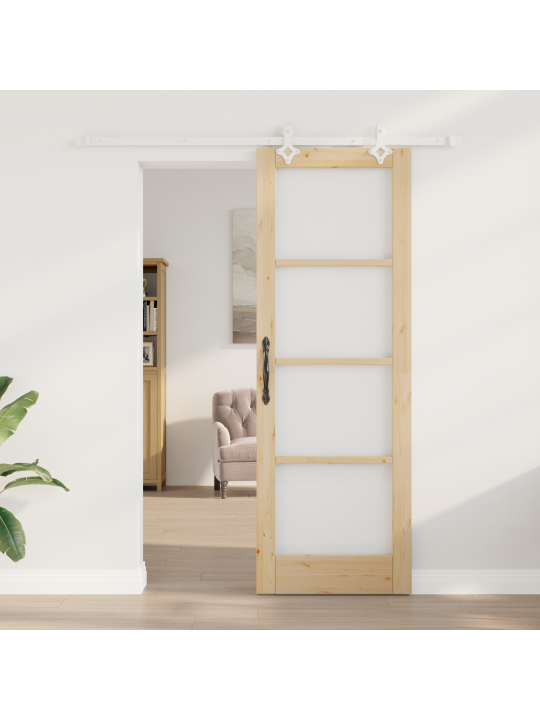 Liukuovi tarvikkeiden kanssa 73.5x211 cm massiivipuinen mänty