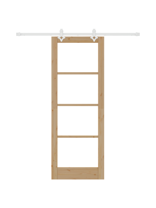 Liukuovi tarvikkeilla 78x211 cm massiivipuusta männystä