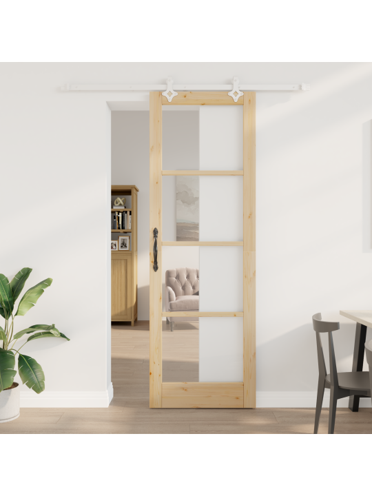 Liukuovi varusteineen 78x232 cm massiivimänty