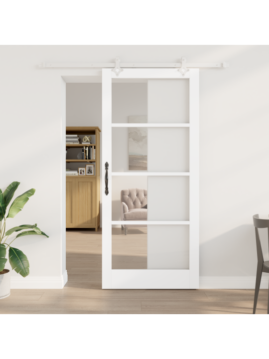 Liukuovi tarvikesarja valkoinen 93x211 cm massiivimänty