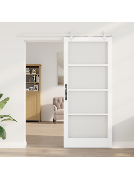 Liukuovi tarvikesarja valkoinen 93x211 cm massiivimänty