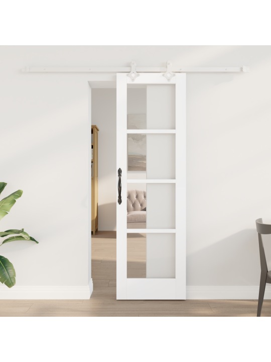 Liukuovi värkit mukana valkoinen 61x198.5 cm massiivipuusta mänty