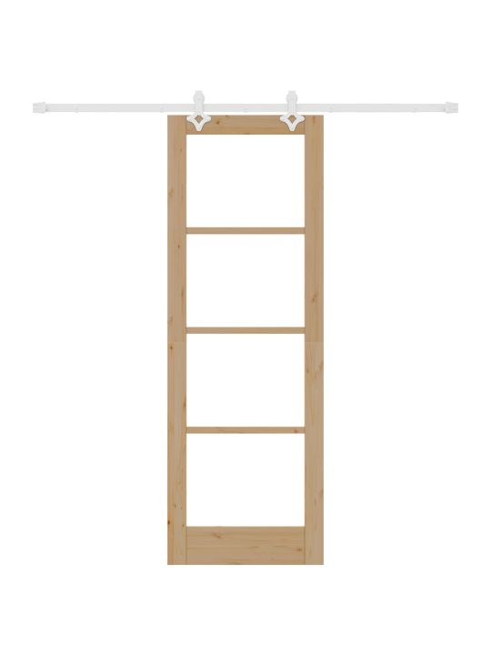 Liukuovi varustesarjalla 73.5x211 cm täydestä puusta