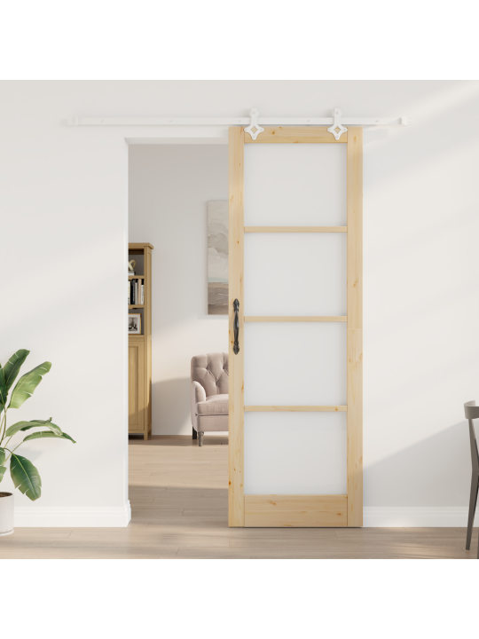 Liukuovi tarvikkeiden kanssa 78x232 cm massiivista mäntyä