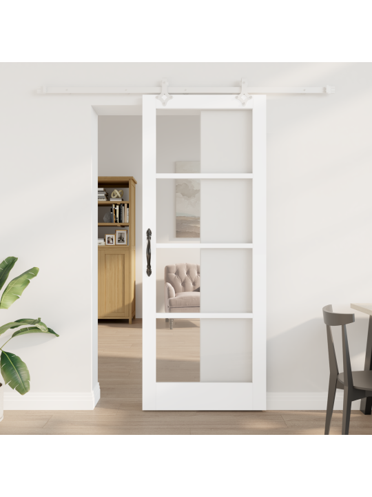 Liukuovi varusteilla valkoinen 83x211 cm massiivimänty