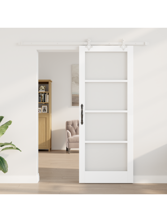 Liukuovi varusteilla valkoinen 83x211 cm massiivimänty