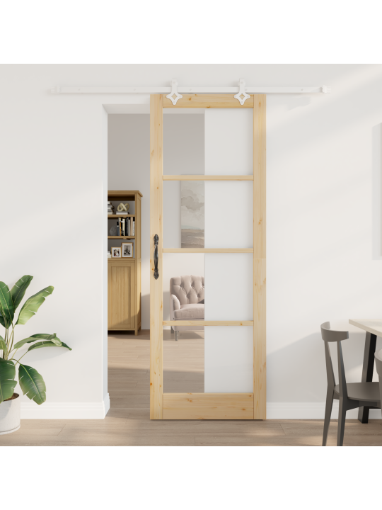 Liukuovi tarvikkeilla 83x232 cm massiivipuu mänty