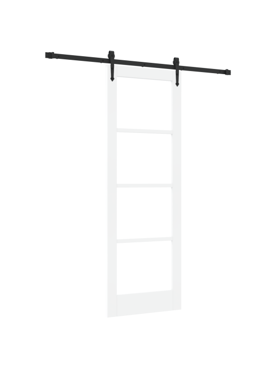 Liukuovi kiinnityspakettilla valkoinen 73.5x211 cm massiivipuinen mänty