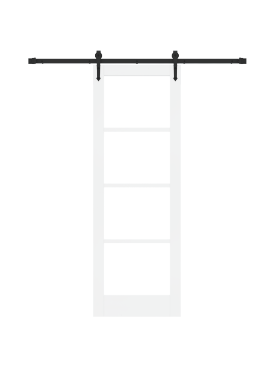 Liukuovi kiinnityspakettilla valkoinen 73.5x211 cm massiivipuinen mänty