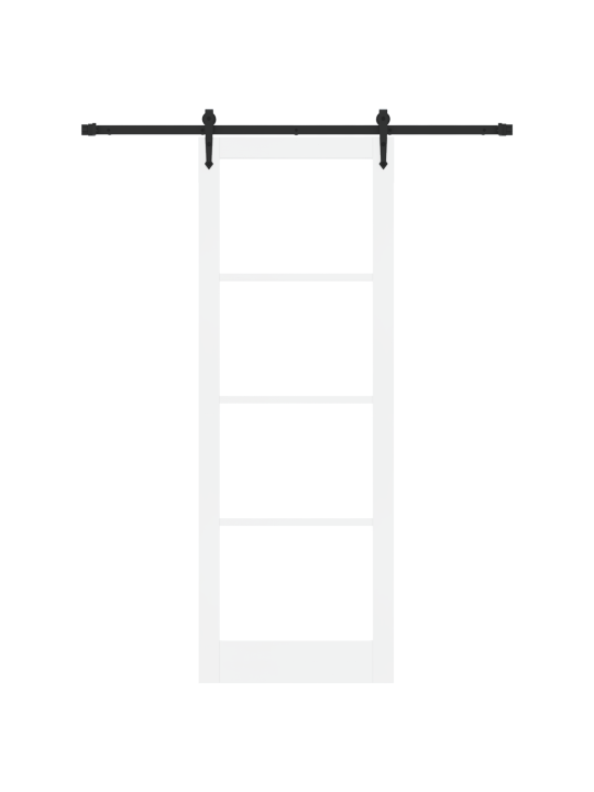 Liukuovi varusteineen valkoinen 83x232 cm massiivimänty