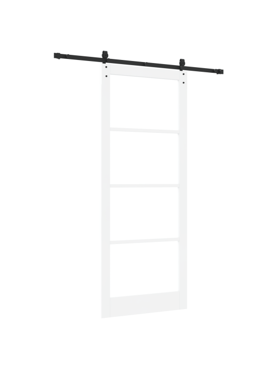 Liukuovi varustepaketilla valkoinen 93x232 cm massiivimänty
