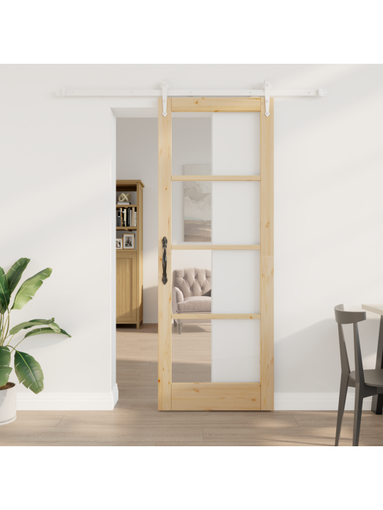 Liukuovi tarvikkeilla 78x211 cm massiivipuun männystä