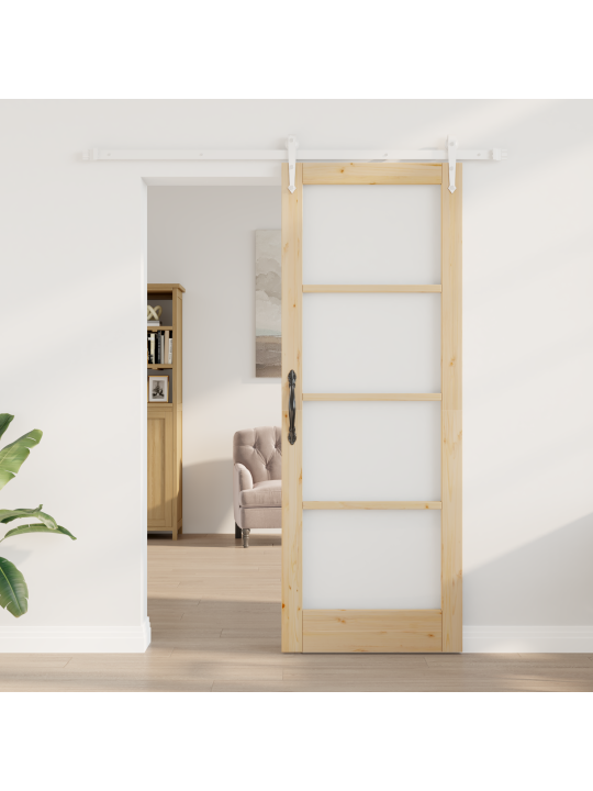 Liukuovi tarvikkeilla 78x211 cm massiivipuun männystä