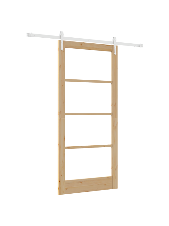 Liukuovi varustettuna osilla 93x202 cm täysi puu mänty