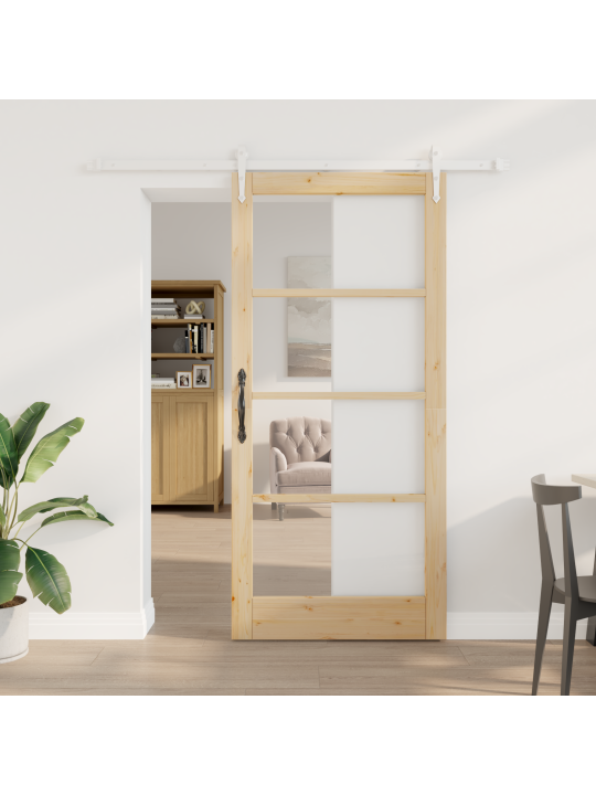 Liukuovi varustettuna osilla 93x202 cm täysi puu mänty