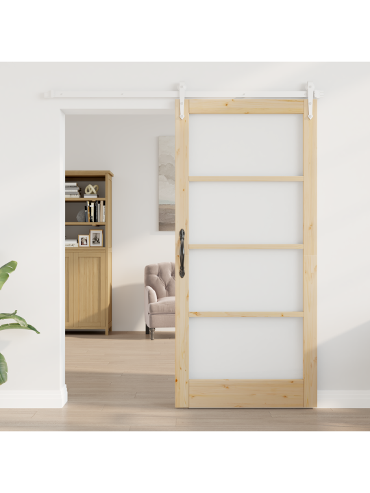 Liukuovi varustettuna osilla 93x202 cm täysi puu mänty