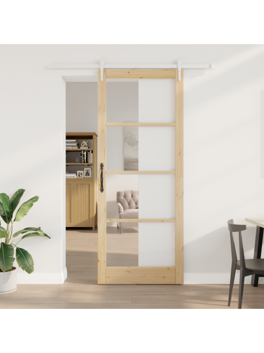 Liukuovi tarvikkeineen 93x232 cm massiivipuu mänty