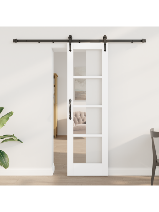 Liukuovi tarvikkeilla valkoinen 61x198.5 cm massiivipuu mänty