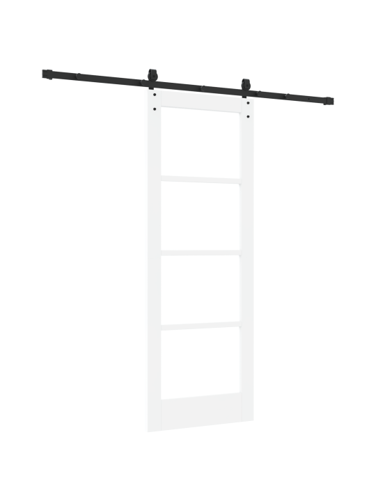 Liukuovi ovivarusteilla valkoinen 73.5x198.5 cm massiivipuusta mänty