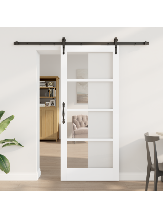 Liukuovi varustelupaketilla valkoinen 78x202 cm täysipuu mänty