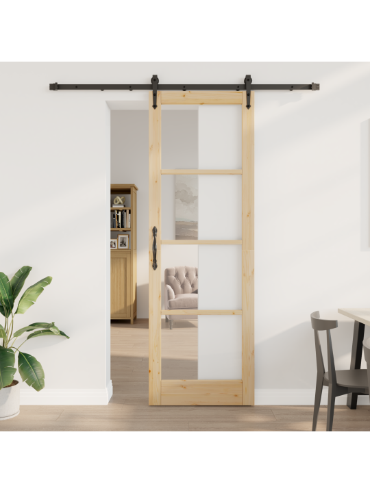 Liukuovi tarvikkeineen 78x232 cm täysi mänty