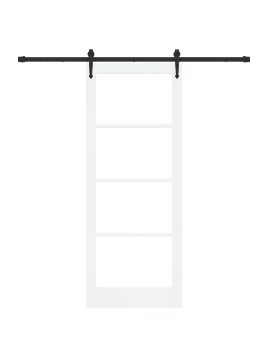 Liukuovi varusteineen valkoinen 83x211 cm massiivipuusta