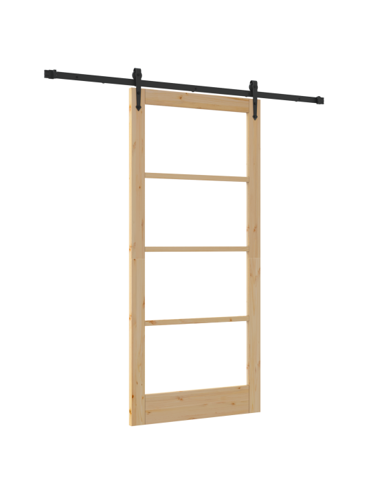 Liukuovi tarvikkeineen 93x202 cm massiivipuusta mänty