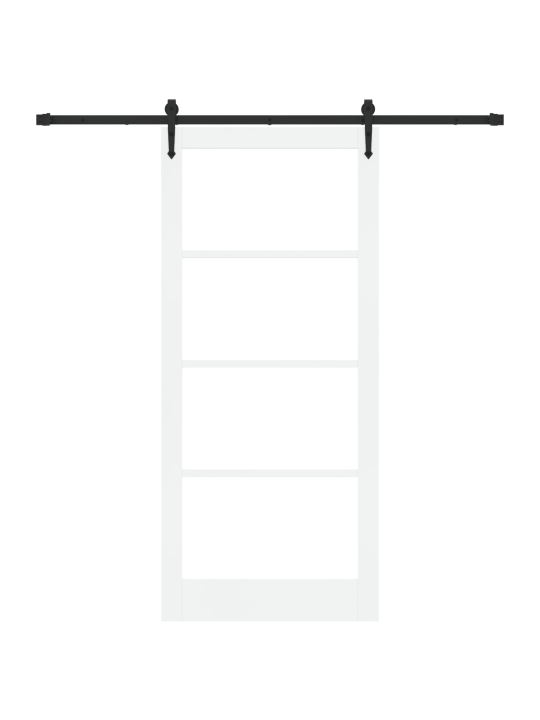 Liukuovi tarvikkeilla valkoinen 93x211 cm kiinteä puu mänty