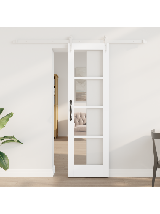 Liukuovi tarvikkeilla valkoinen 61x198,5 cm massiivipuu mänty