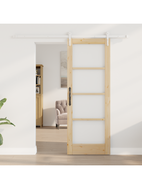 Liukuovi varusteilla 73.5x198.5 cm täysi puu mänty