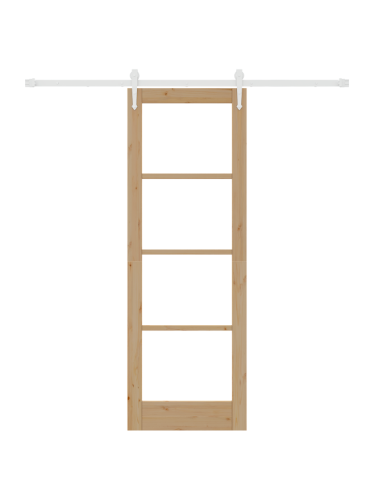 Liukuovi varusteilla 73.5x211 cm massiivipuusta männystä