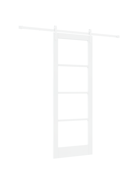 Liukuovi tarvikkeilla valkoinen 78x211 cm massiivipuusta mänty