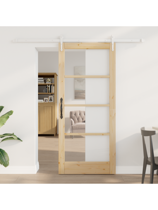 Liukuovi kaikilla tarvikkeilla 86x198.5 cm massiivimänty