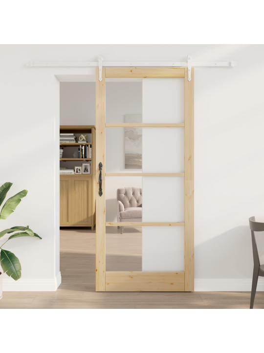Liukuovi varusteilla setti 93x211 cm massiivipuinen mänty
