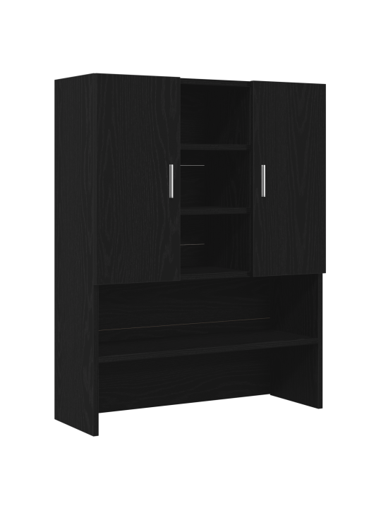 Pyykinpesukonekaapit 2 kpl musta tammi 70.5x71.5x181.5 cm tekninen puu