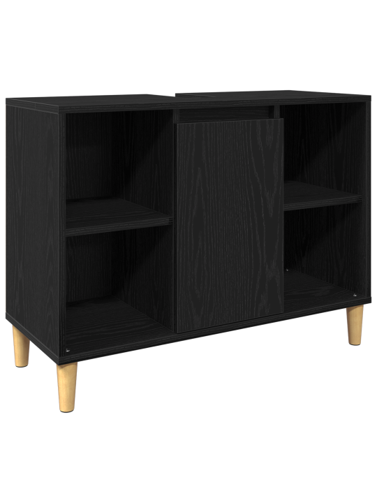 3 osan kylpyhuonekalustesarja Musta tammi Tekninen puu, Kylpyhuonekappi Musta tammi 30x30x190 cm Tekninen puu, Kylpyhuonekappi Musta tammi 30x30x100 cm Tekninen puu