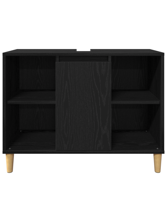 3 osan kylpyhuonekalustesarja Musta tammi Tekninen puu, Kylpyhuonekappi Musta tammi 30x30x190 cm Tekninen puu, Kylpyhuonekappi Musta tammi 30x30x100 cm Tekninen puu