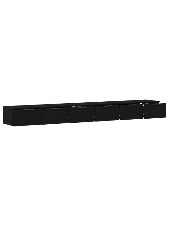 Vidaxl seinäkaapit 2 kpl musta tammi 102x30x20 cm tekninen puu