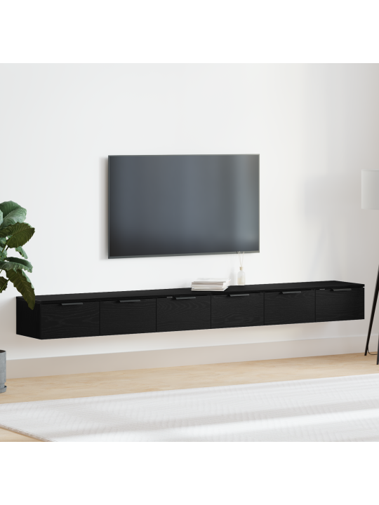 Vidaxl seinäkaapit 2 kpl musta tammi 102x30x20 cm tekninen puu