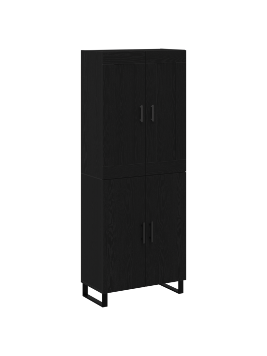 Korkeakaappi musta tammi 69.5x34x180 cm käsitelty puu