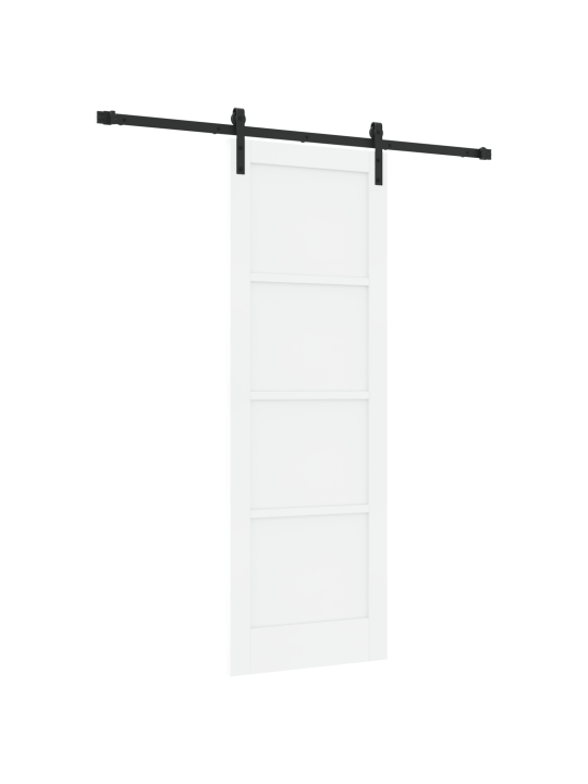 Liukuovi varusteineen valkoinen 73.5x211 cm massiivipuusta