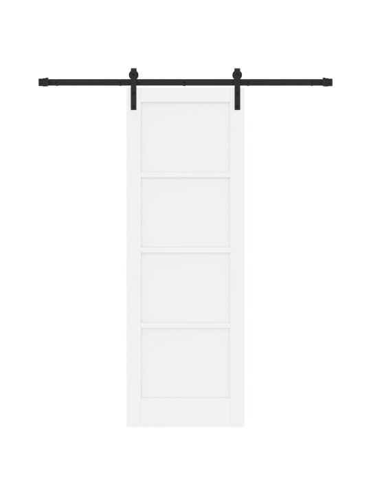 Liukuovi varusteineen valkoinen 73.5x211 cm massiivipuusta